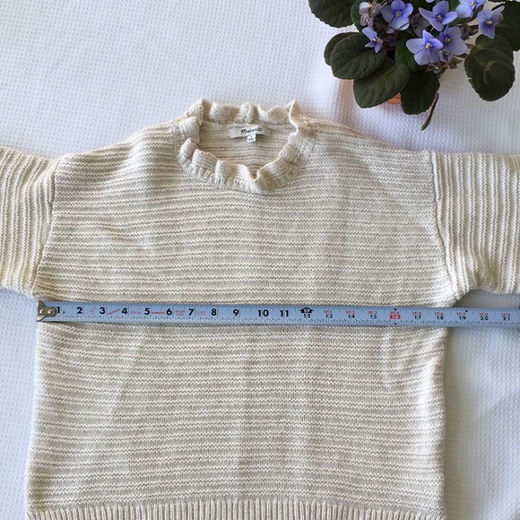 Madewell Fitted Frilly Lettuce Hem Sweater, Size S - Picture 11 of 16